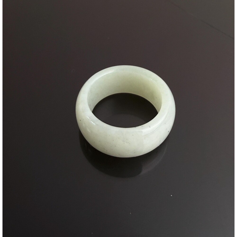1 Natural icy Jade unique pattern band Ring US 8 Minimalist jewelry green /white - Picture 7 of 10